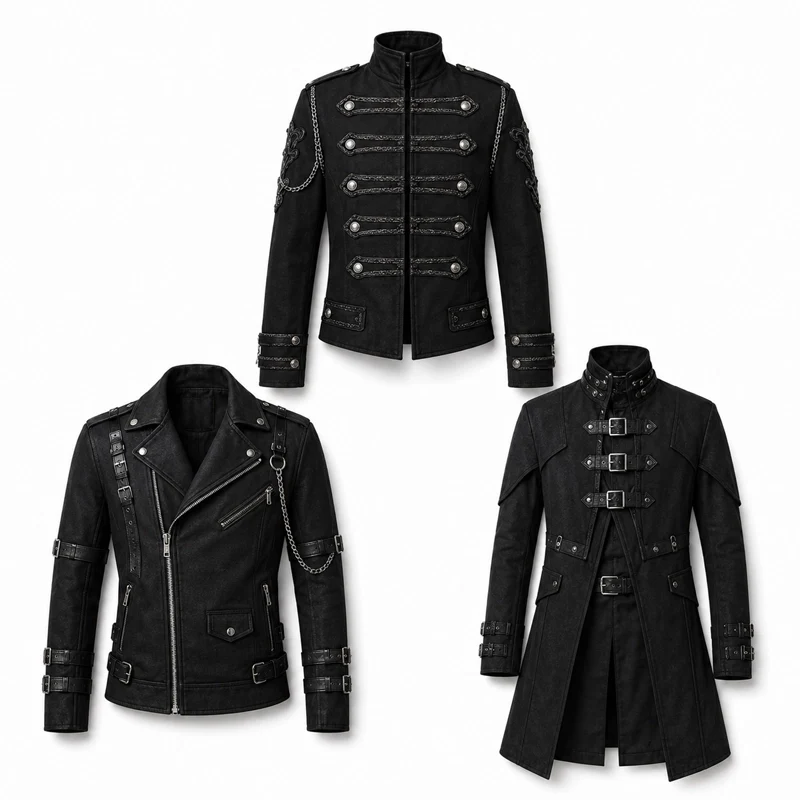 Alternative Darkwear Jackets, trench coats for the scene for men