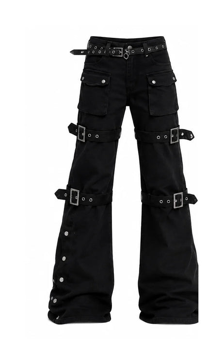 Women's gothic and dark pants collection – cargo, wide-leg, high-waist and faux leather styles from Alternative Darkwear