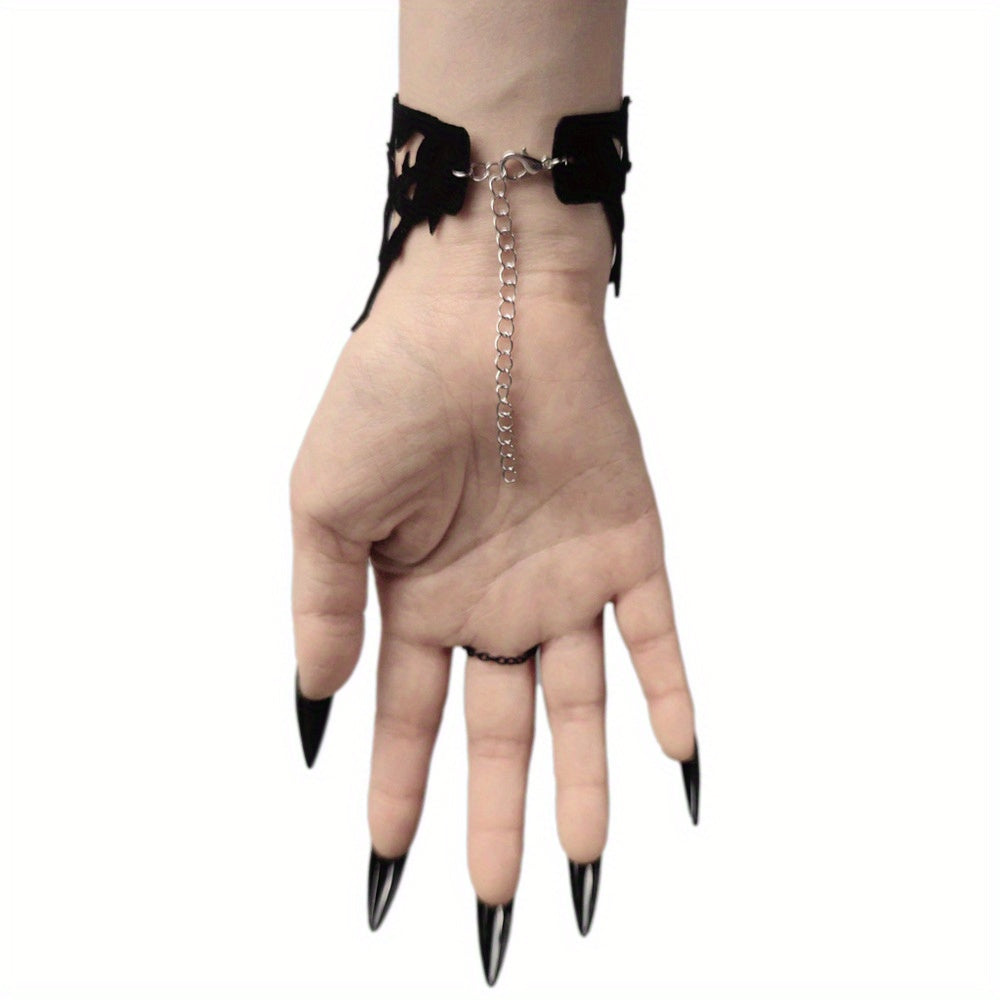 Darkwear fashion Black Thorn Bracelet – Alternative Flocked Spiked Wristband