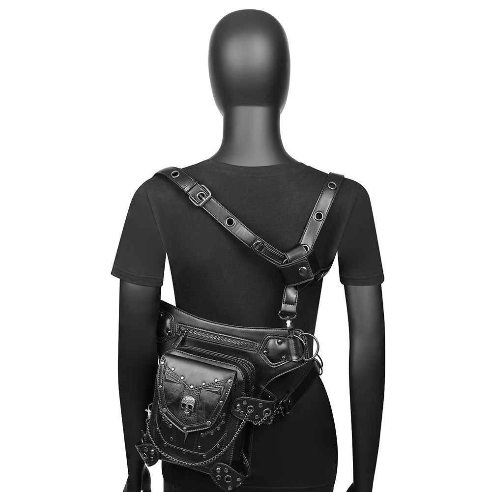 Alternative durable design. Featuring skulls, adjustable straps, multi connecting and faxable design. 