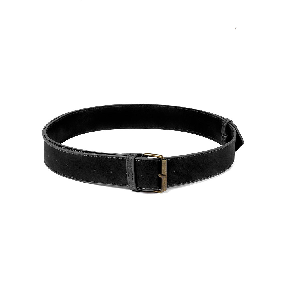 Black PU Viking belt strap rivet emboss industrial goth alternative accessory unisex Darkwear Fashion