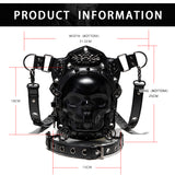 Black Skull waist bag with measement details 