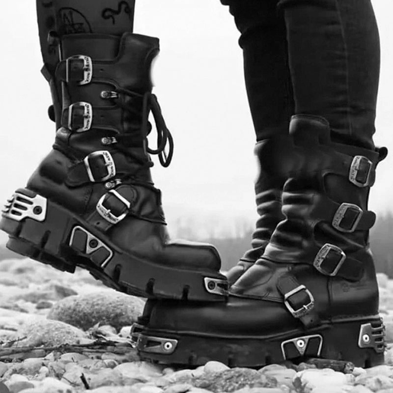 Platform_boots_with_buckles_for_both_Men_and_Women_in_industrial_alternative_industiry