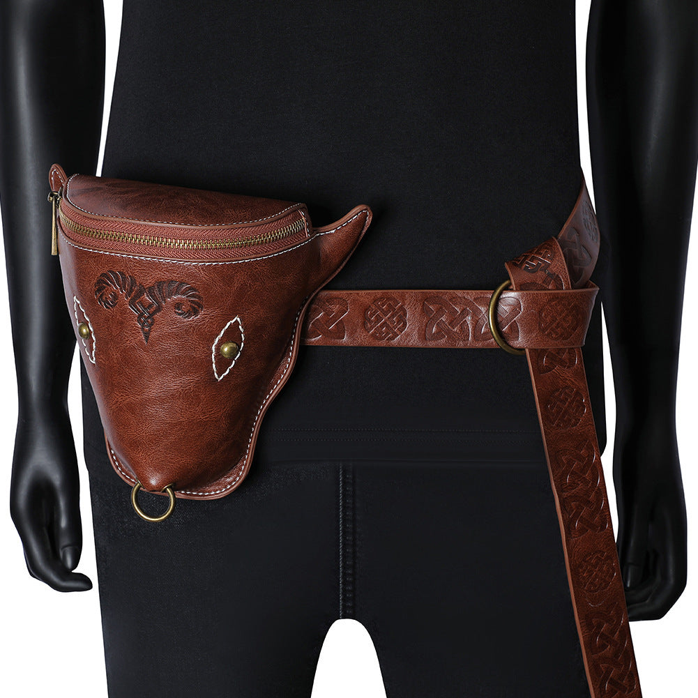 Product information chart Viking belt coin purse size variants Black Brown Coffee industrial goth Alternative Darkwear