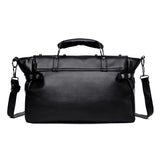 Punk skull crossbody bag back view black PU leather 36x23cm dark fashion women