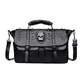 Skull ghost head bag black PU leather punk rivet shoulder crossbody bag alternative darkwear Fashion