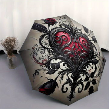 Alternative darkwear spiderweb umbrella fully open — ornate colorful canopy pattern
